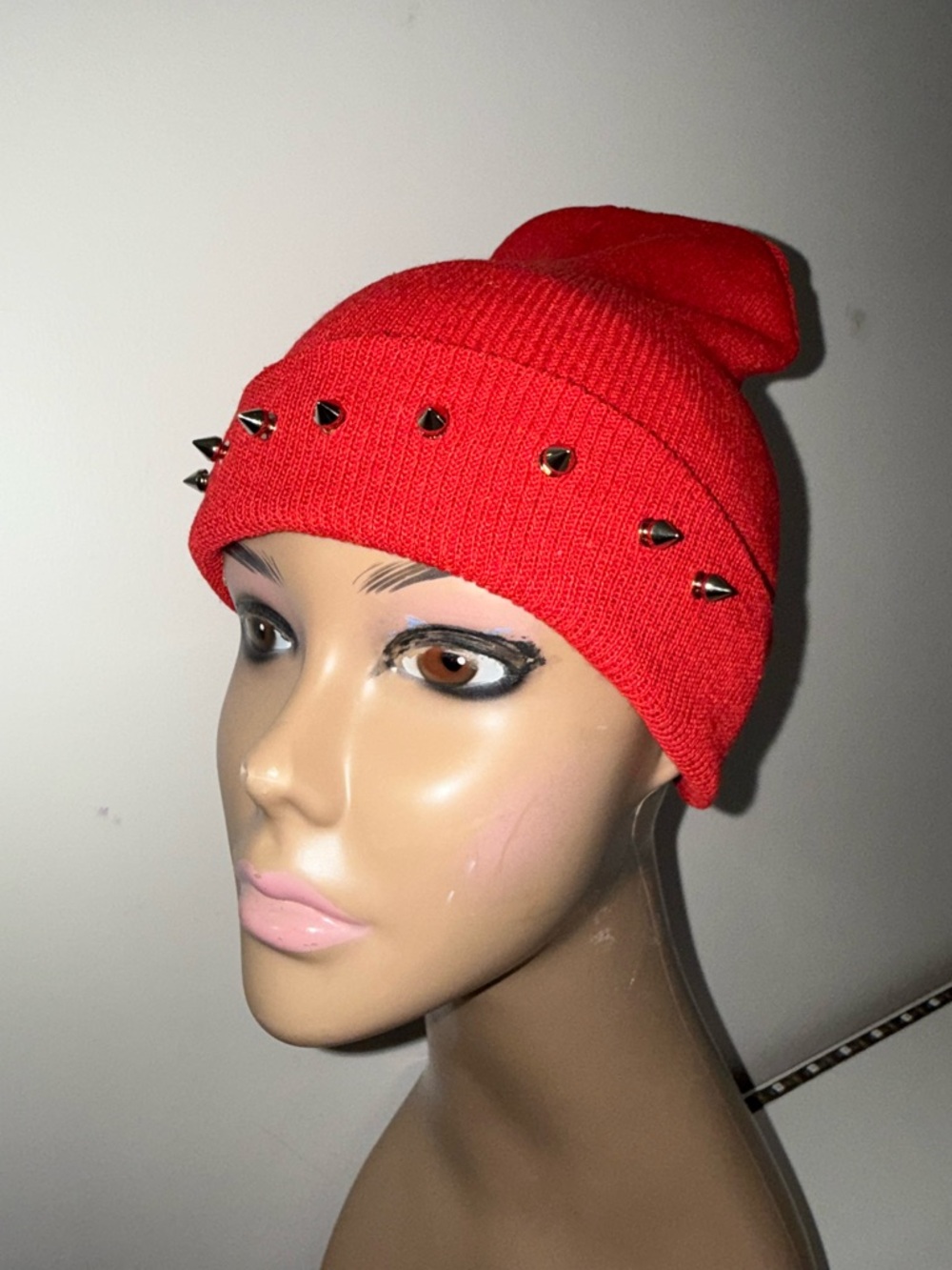 Brand new red spiked beanie